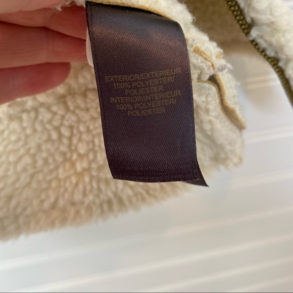 Liz Claiborne Western Sherpa Vest SZ M Faux Suede Shearling Fleece Warm Winter - Picture 8 of 12